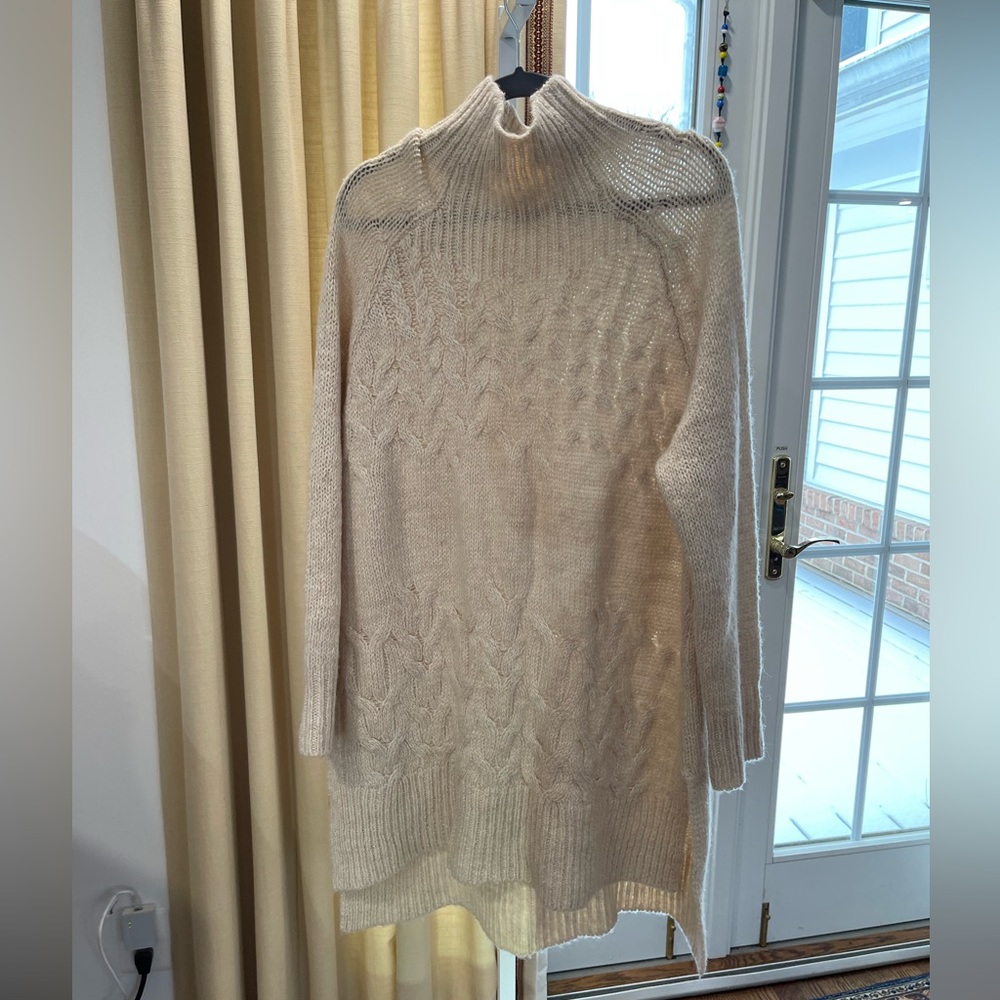 Free people turtleneck, long tunic, or dress and cream